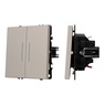 Механизм выключателя двухклавишный непроходной LED SWT-NOBE-MK02-SFPL-L-CA (230V, 10A) (Arlight, Кашемир)