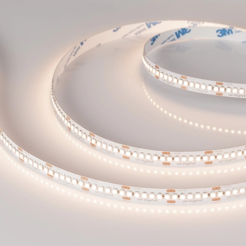 Лента светодиодная RT-A240-10mm 24V Warm3500 (19.2 W/m, IP20, 3528, 5m) (Arlight, Открытый)