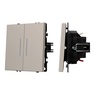 Механизм выключателя двухклавишный проходной LED SWT-NOBE-MKP2-SFPL-L-CA (230V, 10A) (Arlight, Кашемир)