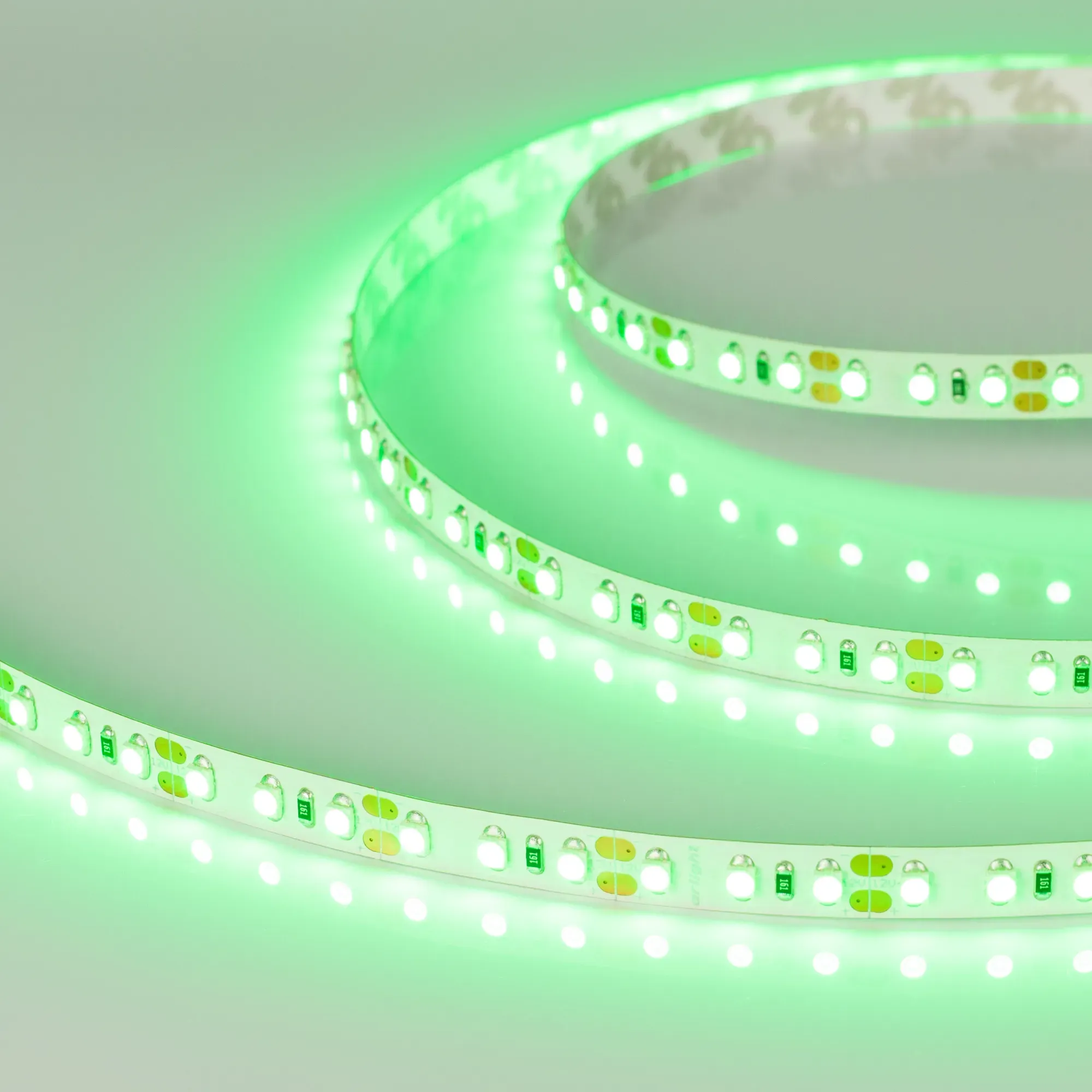 Лента светодиодная RT-A120-8mm 12V Green (9.6 W/m, IP20, 2835, 5m) (Arlight, Открытый)