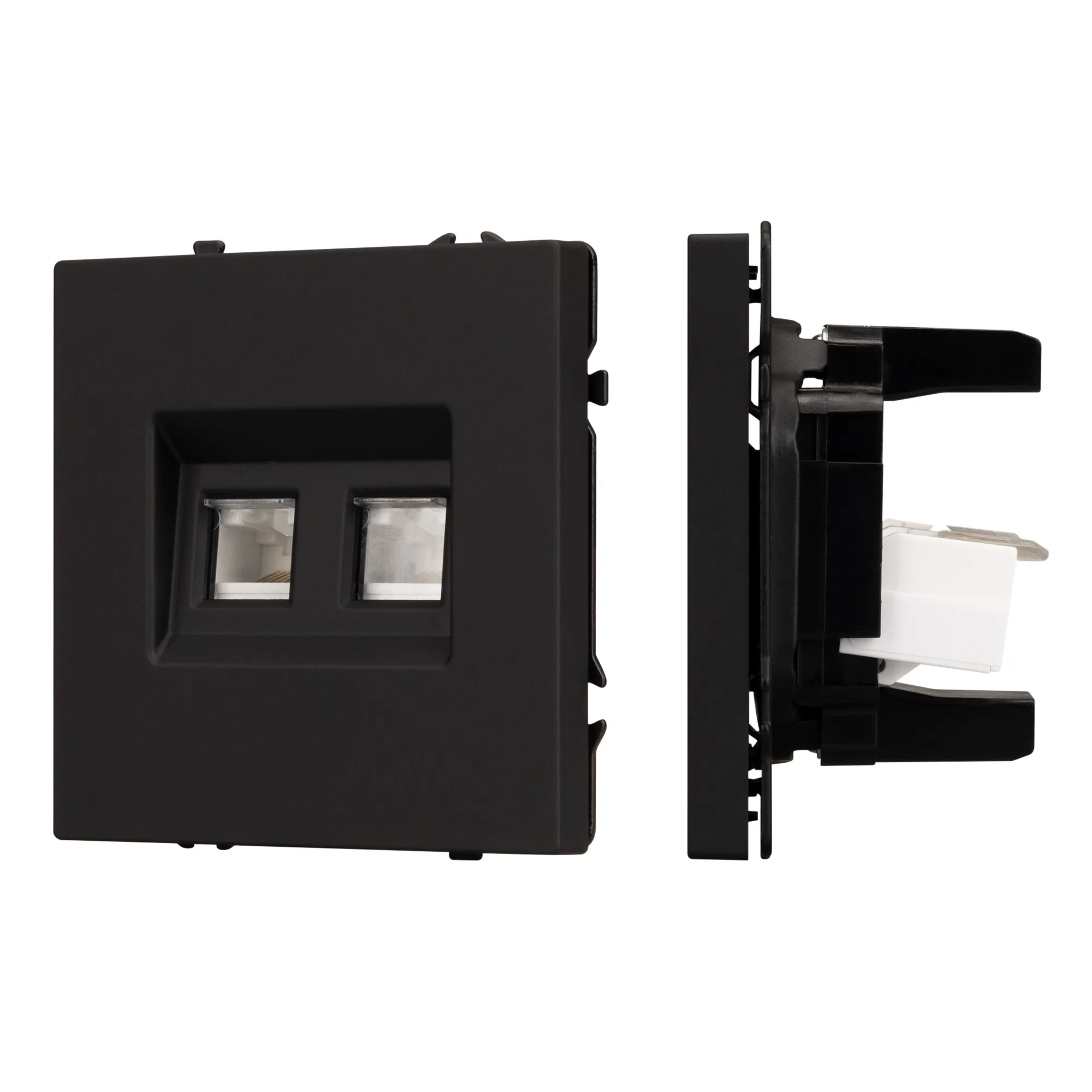 Механизм сдвоенной компьютерной розетки SCT-NOBE-MPC2-SFPL-BK (RJ-45, CAT6) (Arlight, -)